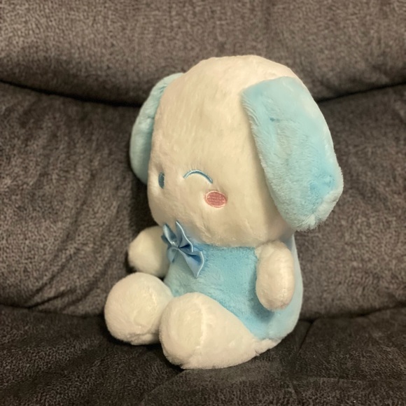Blue Bow Winking Pochacco Plush (8”) - Picture 2 of 4
